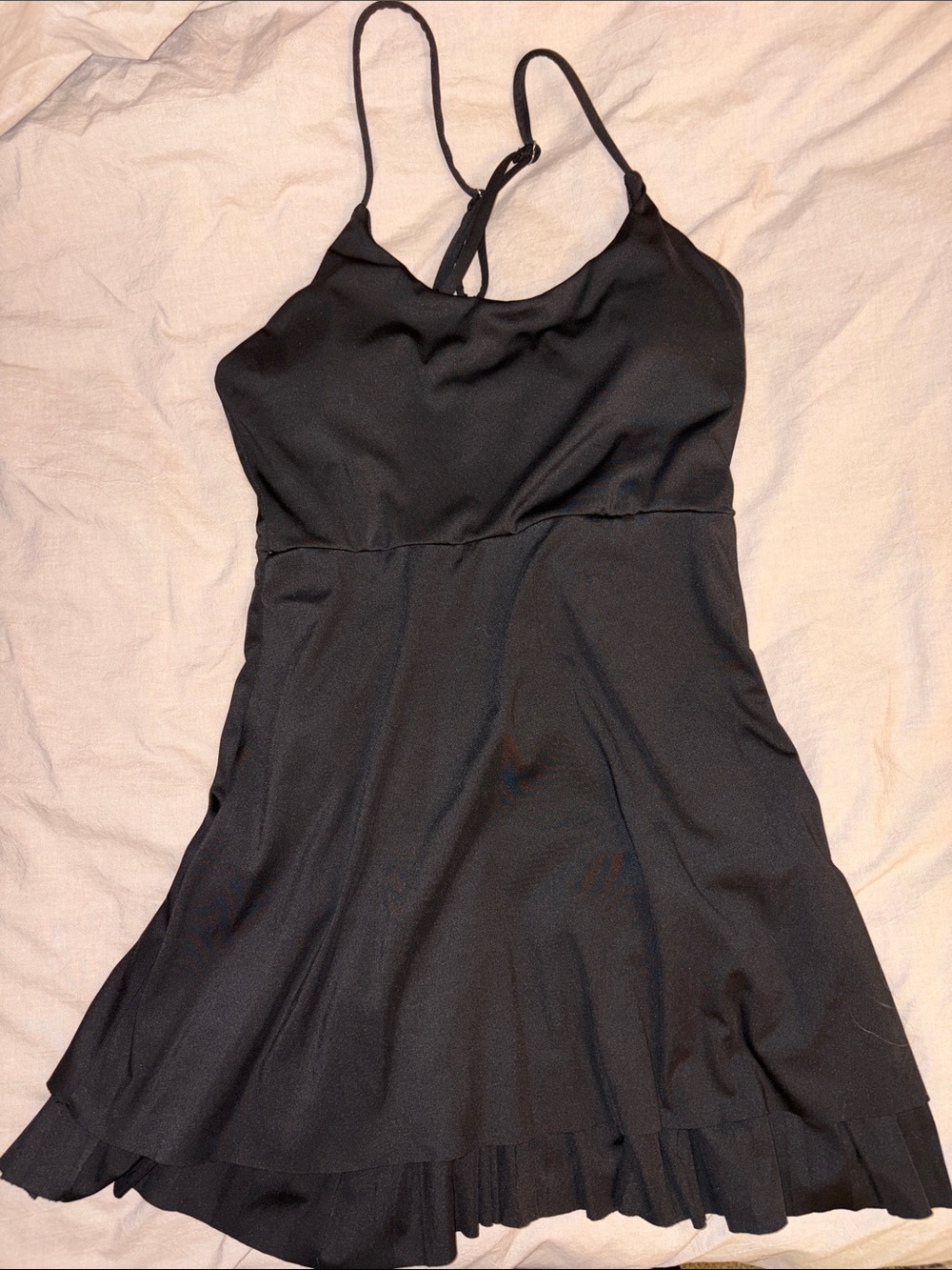 Black Spaghetti Strap Skater Dress